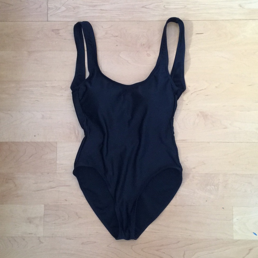 Black Backless One Piece Swimsuit